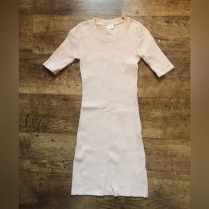 ARITZIA Wilfred Free: Peach Ribbed T-Shirt Dress